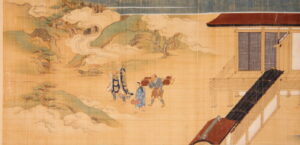 行基が誉田宗廟から、出発する様子が描かれています。